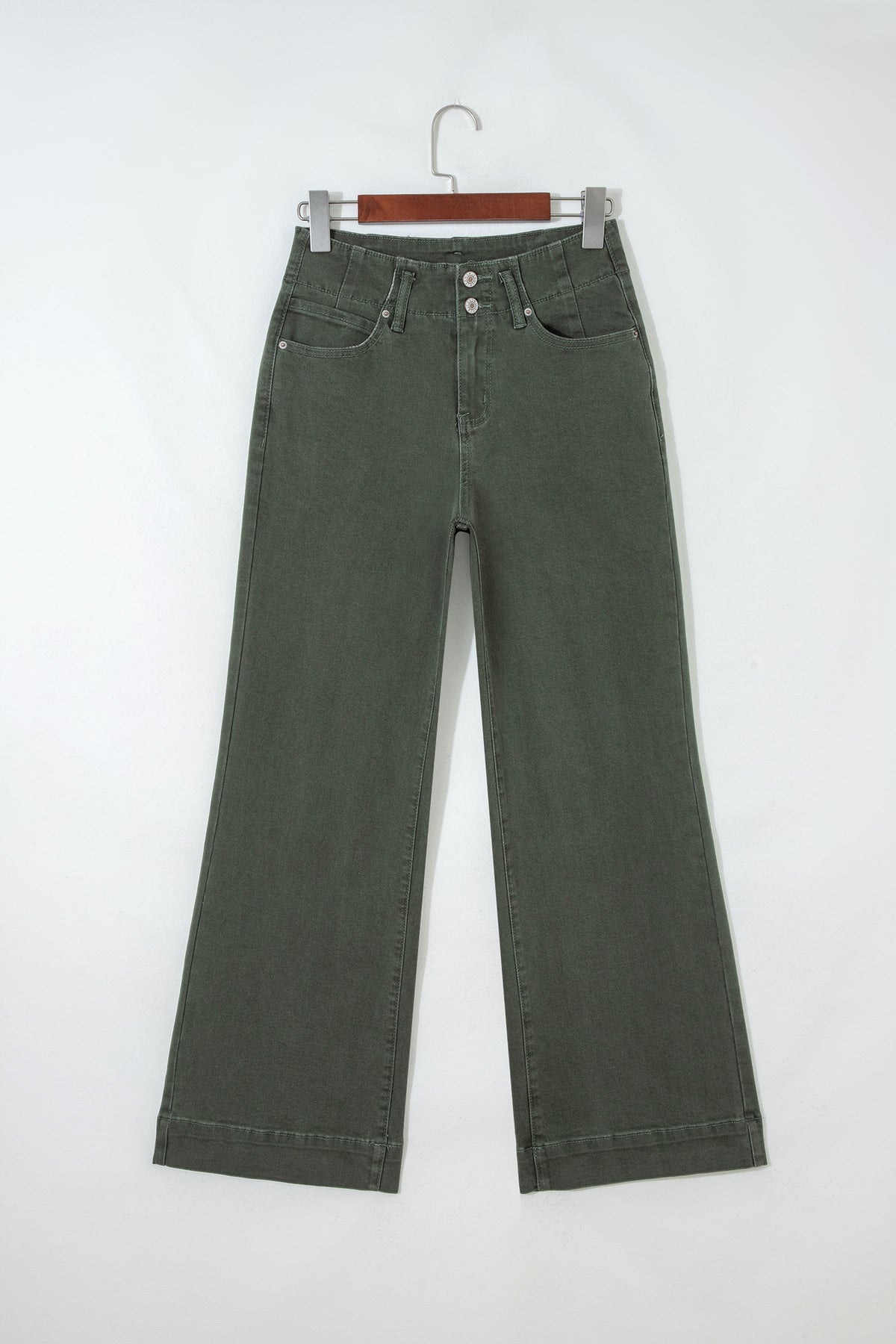 Black 2-Button High Waist Flare Jeans