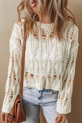 Olivia Crochet Loose Fit Sweater-0