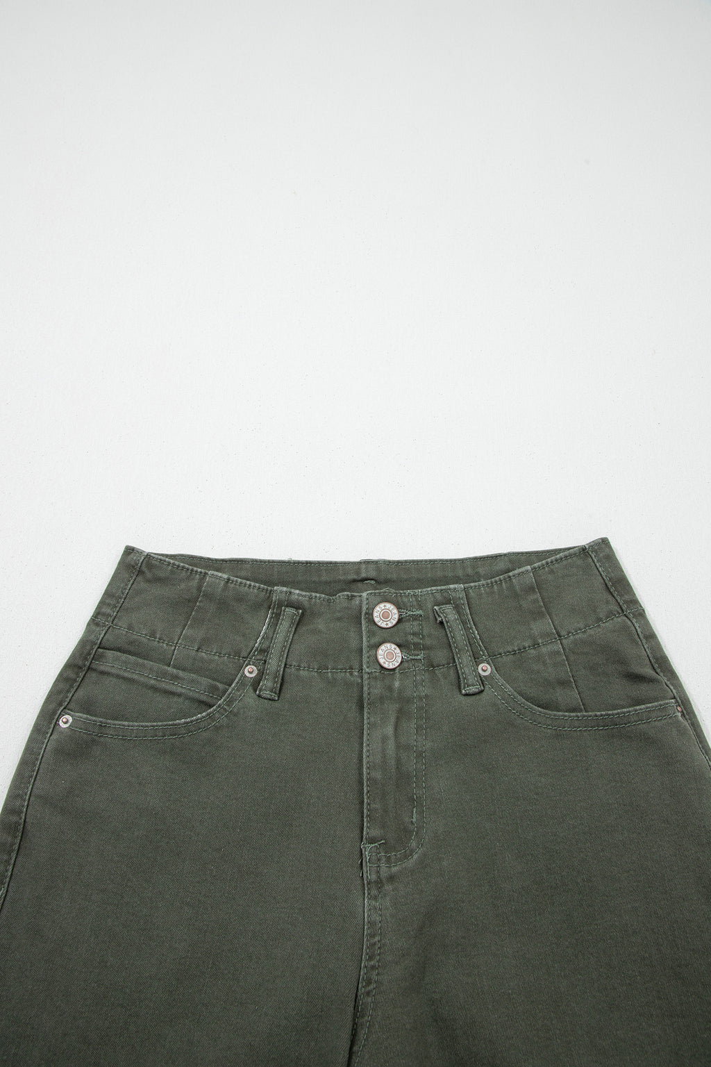 Black 2-Button High Waist Flare Jeans