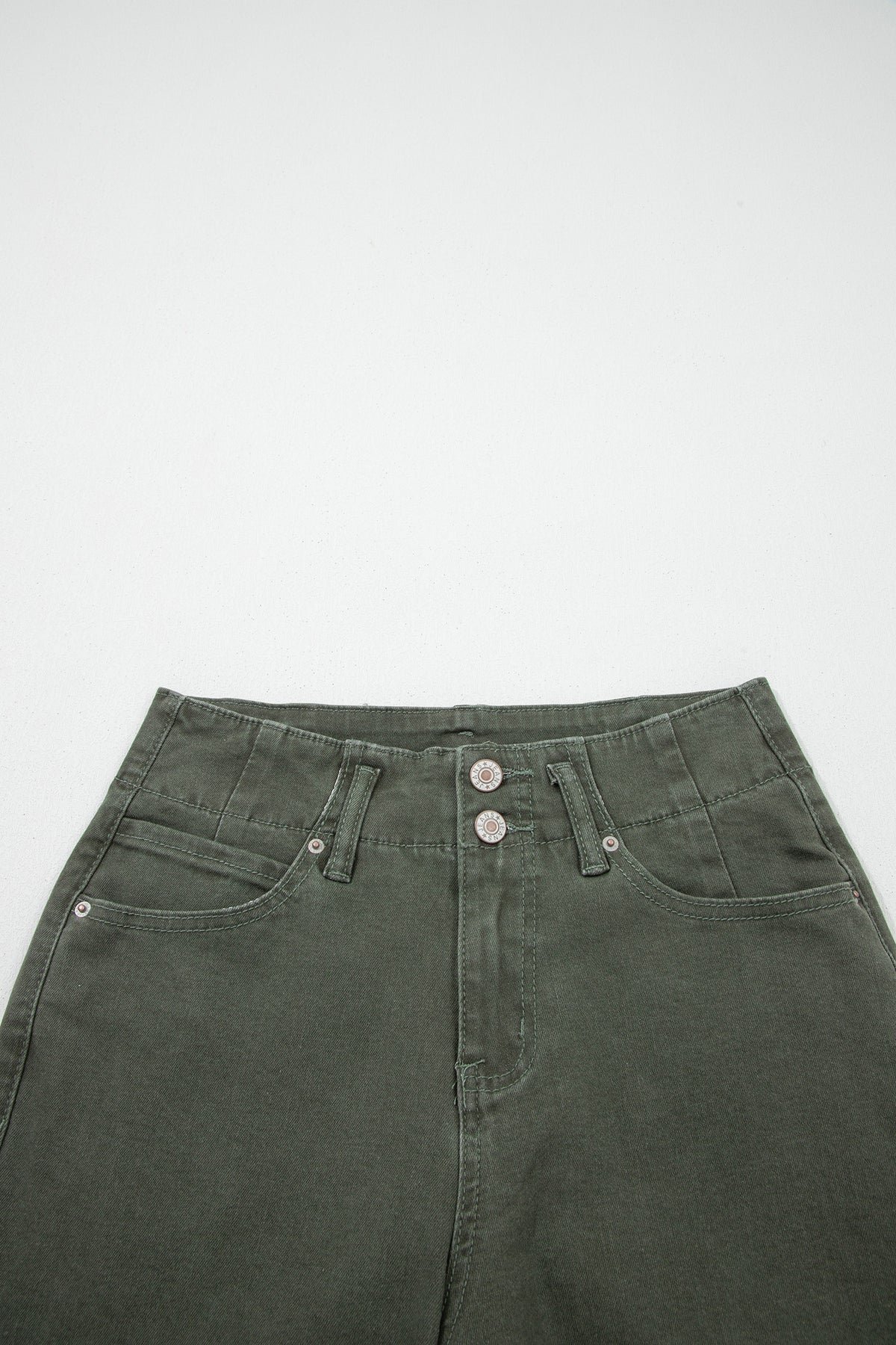 Black 2-Button High Waist Flare Jeans