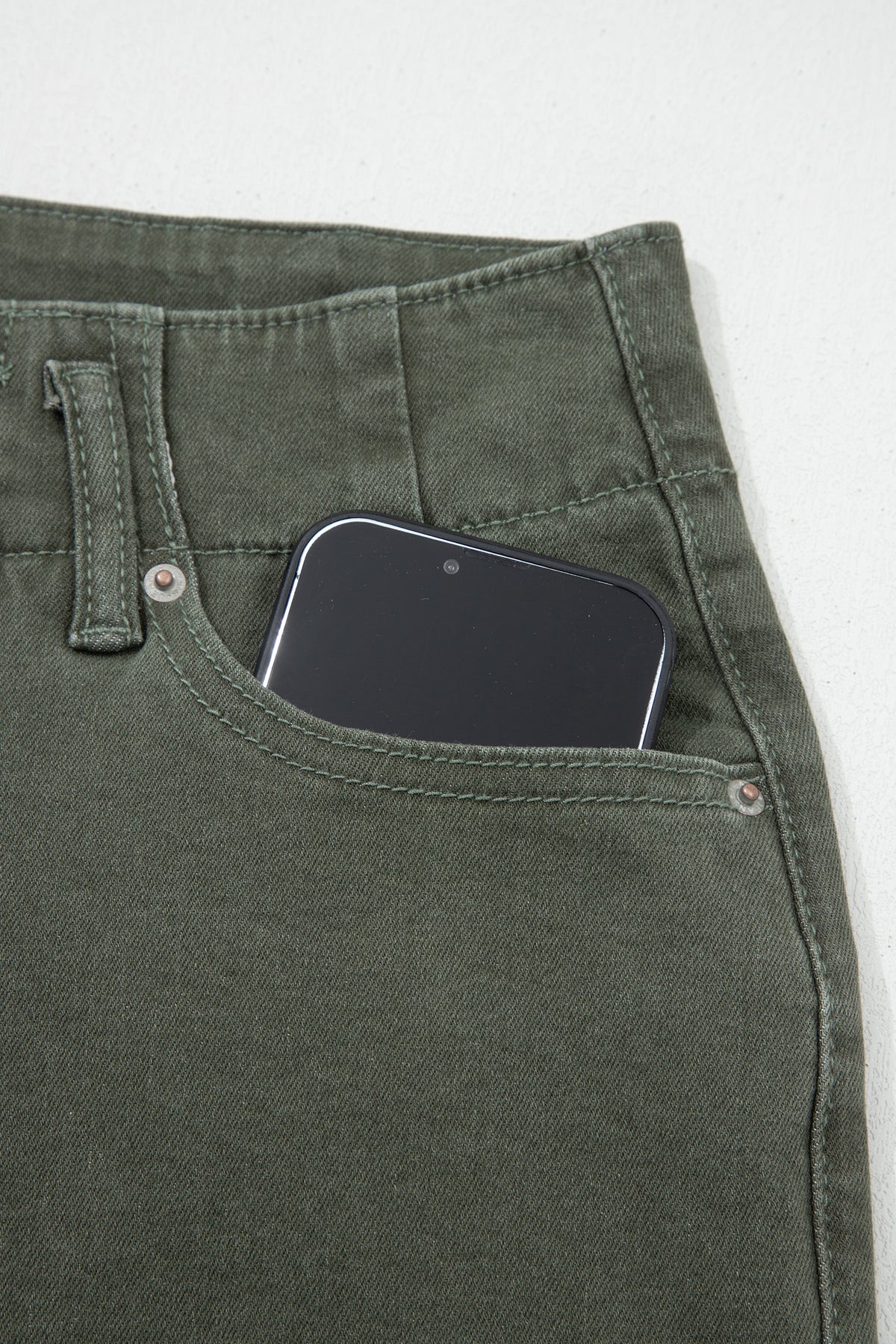 Black 2-Button High Waist Flare Jeans