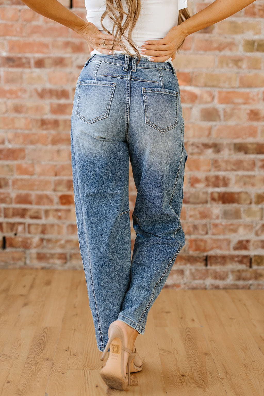 Vintage Washed Seam Detail Straight Leg Jeans