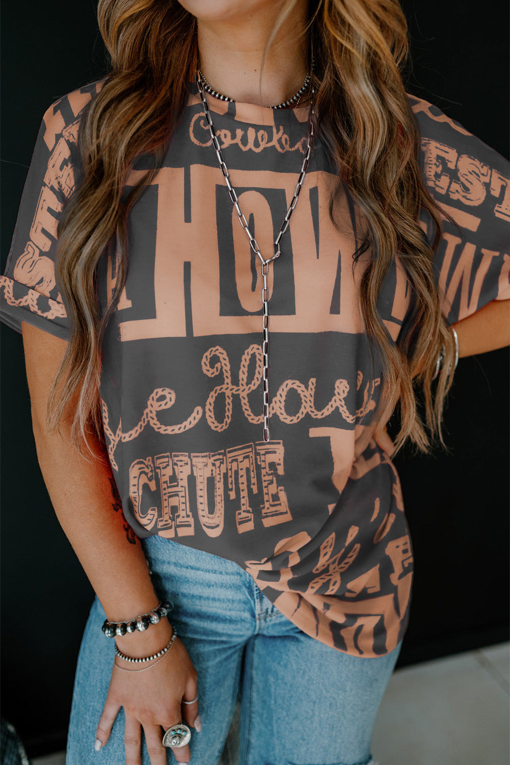 Dark Grey "Howdy Cowboy" Western Graphic Tee