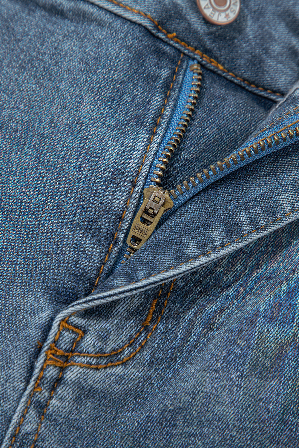 High Waist Piping Trim 2-Button Bootcut Jeans