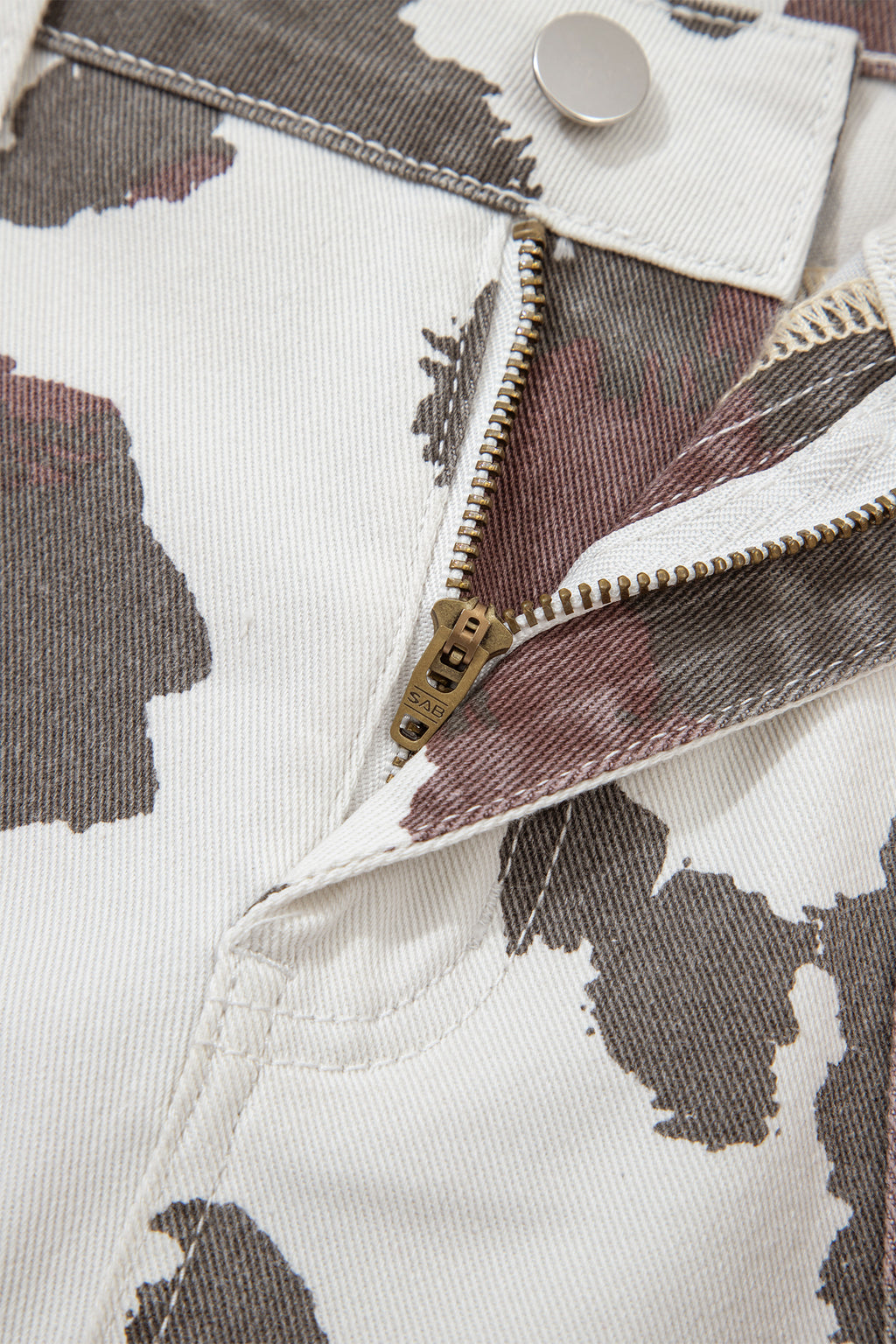 Brown Cow Print Multi-Pocket High Rise Jeans