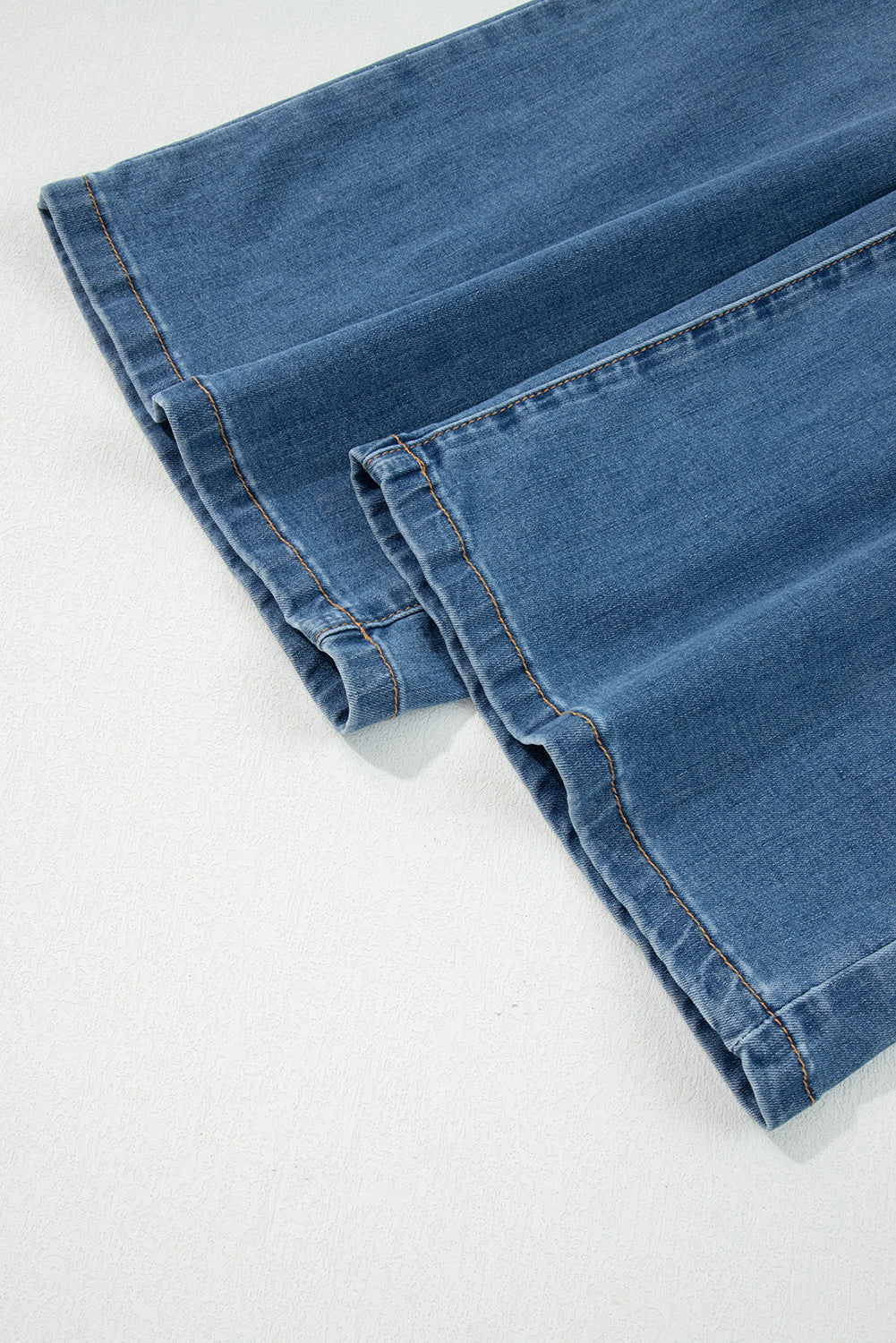 Multi-Button High Waist Wide Leg Jeans with Pockets