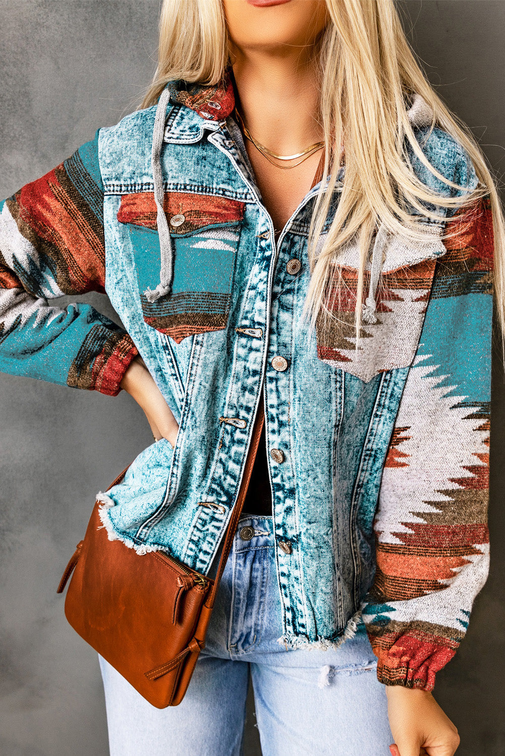 Emily Print Frayed Hem Jacket-4