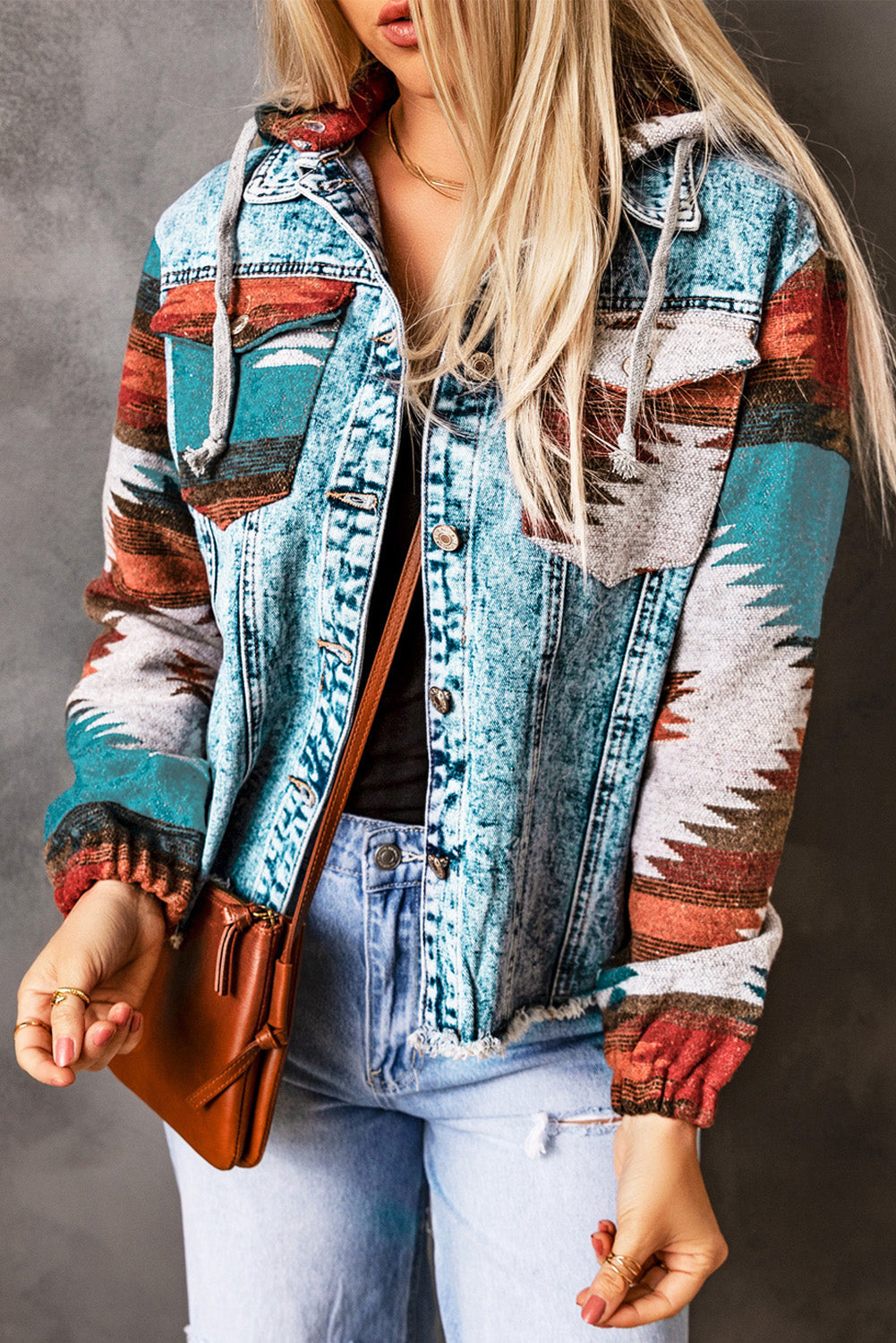 Emily Print Frayed Hem Jacket-2