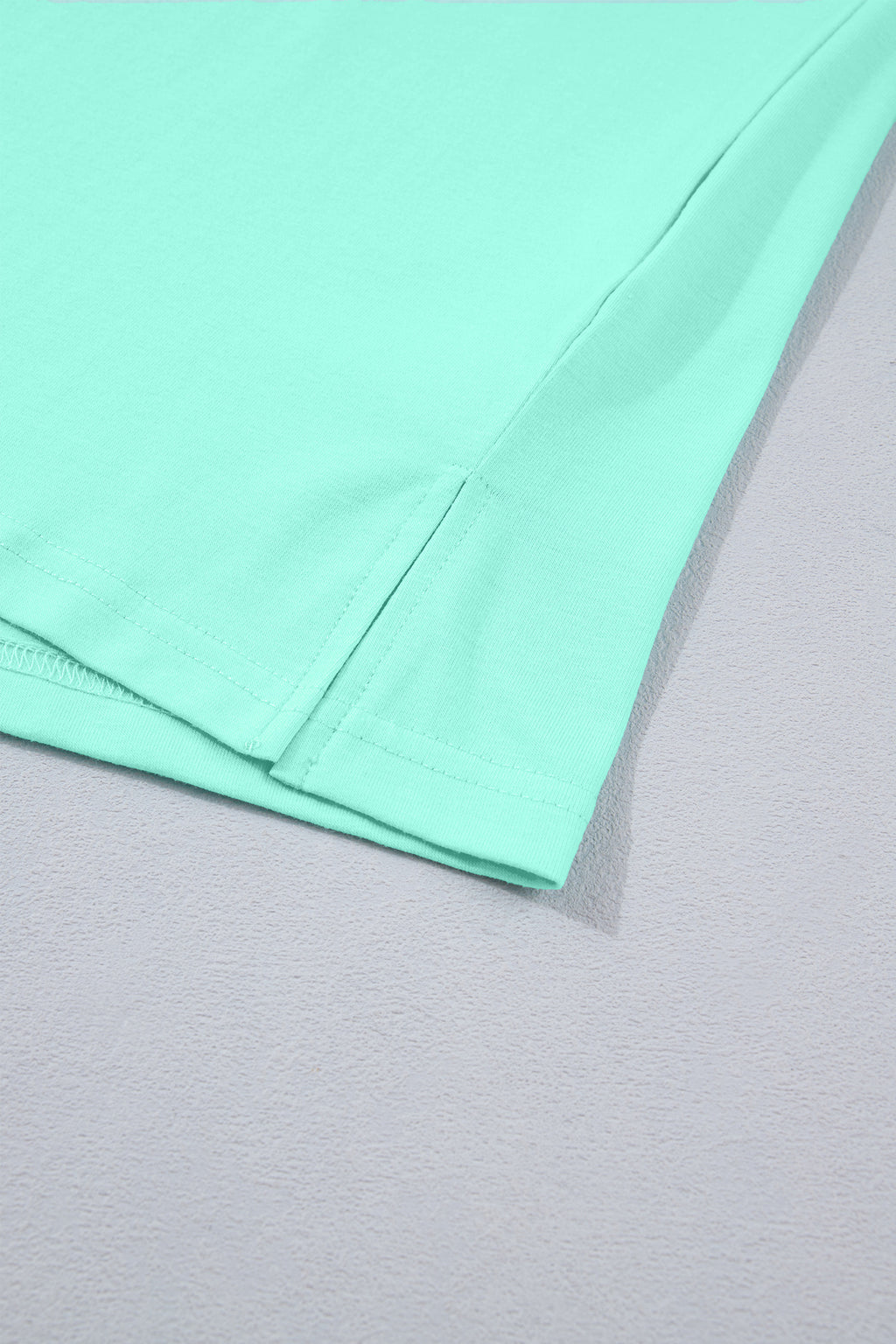 Solid Color V Neck Short Puff Sleeve Blouse