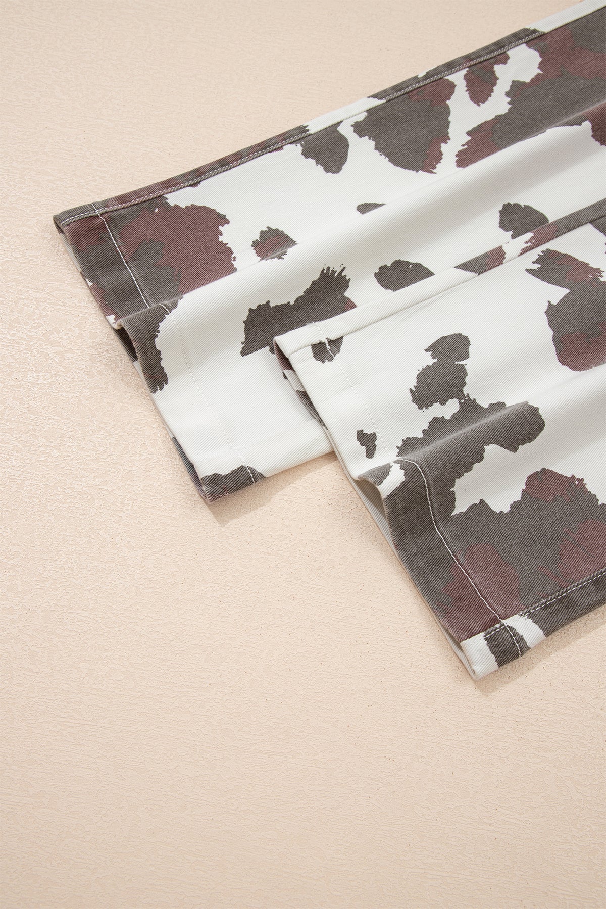 Brown Cow Print Multi-Pocket High Rise Jeans